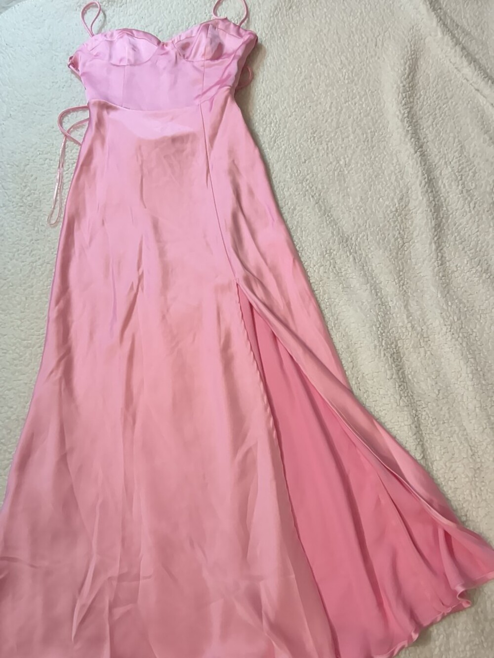Zara Women Pink Satin Lace Up Back Maxi Dress Size S NWT Elegant Slip Dress